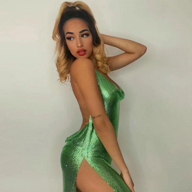 Sexy and Fashionable Women’s Elegant Short Dress with Hanging Neck Backless Bottom Chest Sequin Party Girl Dance Dress插图17 Sexy and Fashionable Women’s Elegant Short Dress with Hanging Neck Backless Bottom Chest Sequin Party Girl Dance Dress插图17
