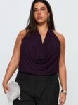 Carefree Days Cowl Neck Top Purple Curve缩略图 1-modelinfo-shay-us14_45000eb1-09be-4e8e-9a1e-02b7d00e645e