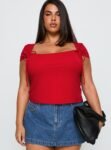 Daena Tie Detail Top Red Curve缩略图 1-modelinfo-shay-us14_d92f3352-cf44-4b75-b7b7-fe07c9a20178