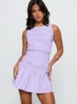 Home Grown Shirred Mini Dress Lilac Stripe缩略图 1-modelinfo-tianna-us2_3936eddb-325e-42f4-84a0-bf634e7ebf5c