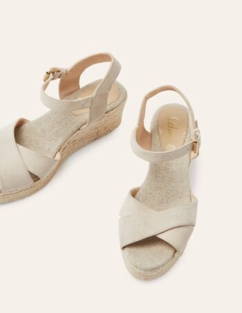 Jasmine Espadrille Wedges-Oatmeal