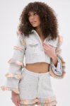 PHOEBE TWEED RUFFLE CROPPED BLAZER缩略图 24JWHJ7723-AGREY-MULTI1