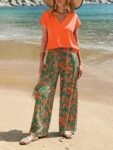 V-Neck Top and Summer Beach Floral Print Pants Two-Piece Set缩略图 259c3d92b6144b748bcf01c42cbfc171-Max-Origin