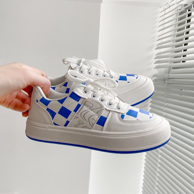 Retro Checkerboard High-top Platform Plaid Sneakers插图2