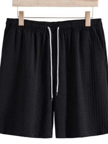 Men's Classic Textured Shorts with Elastic Waist