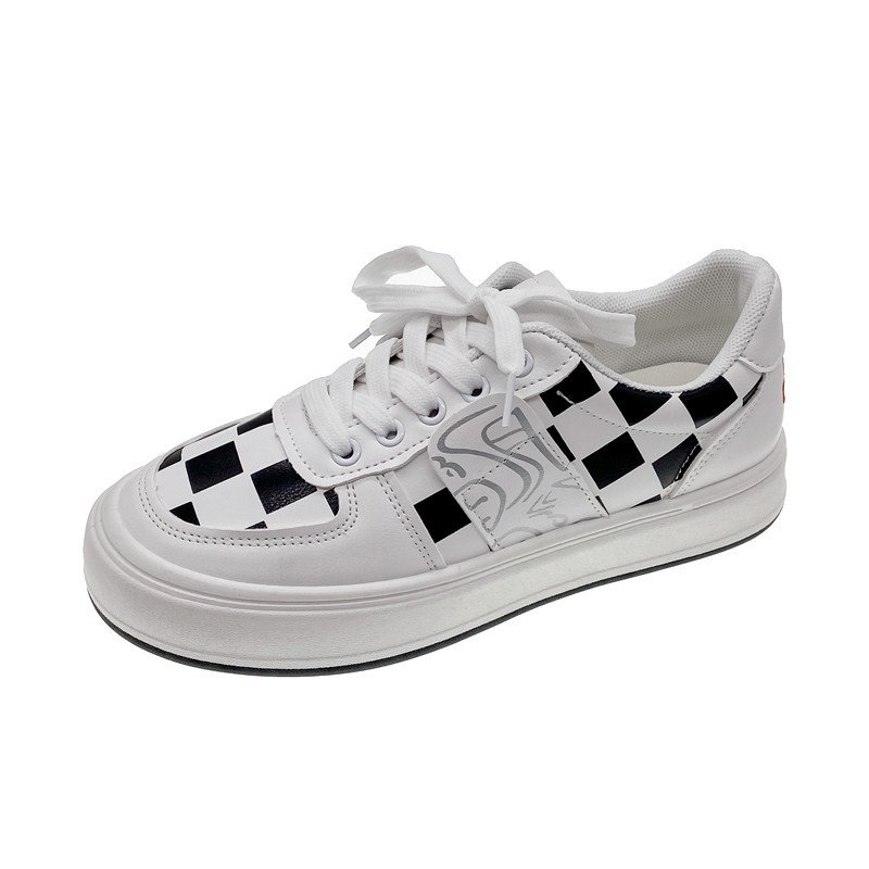 Retro Checkerboard High-top Platform Plaid Sneakers插图