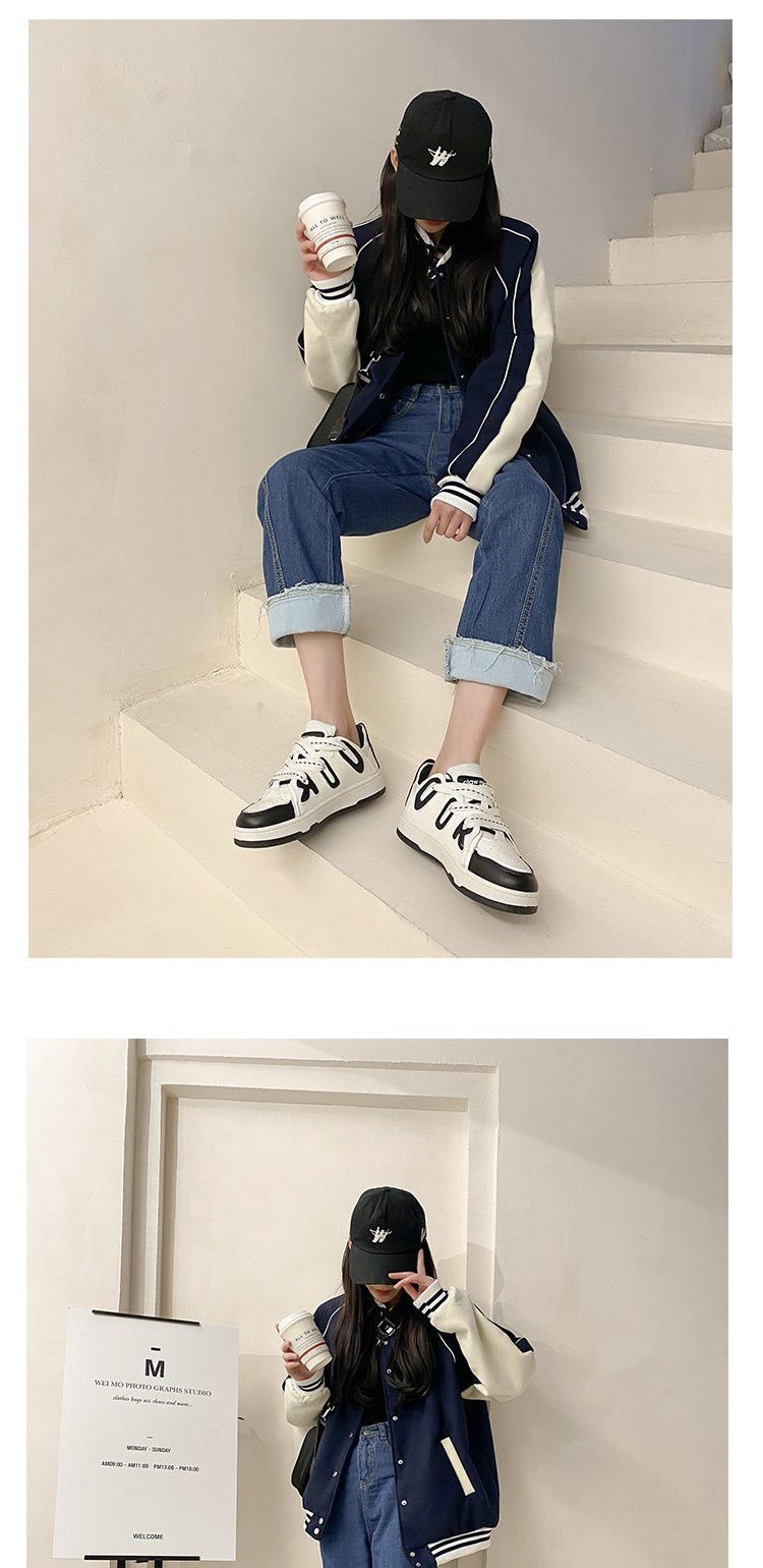 Retro Color Matching Flat Sneakers Sports And Leisure插图1