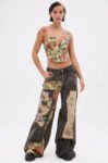 BRIGETTE DISTRESSED JEANS WITH JACQUARD DETAIL缩略图 JDN4012613-BBROWN-MULTI1