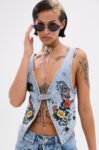 OUT OF MY LEAGUE DENIM HALTER TOP缩略图 JLK-8-1160-TMULTI1