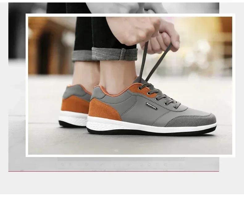 Leather Men Shoes Sneakers Trend Casual Shoe Comfortable Breathable Leisure Male Sneakers Non-slip Footwear Men Sports Shoes插图3