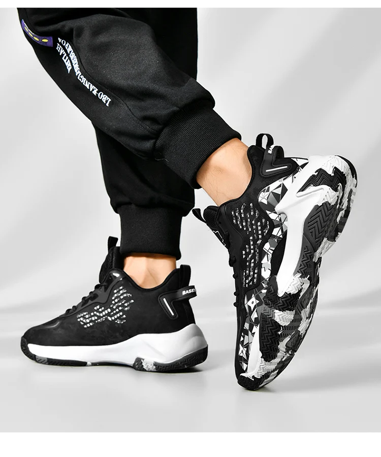 Extra Large High Quality Leather Sports Leisure Shoes Men Non slip Durable Basketball Shoes Fashionable Trendy Running Footwear插图20