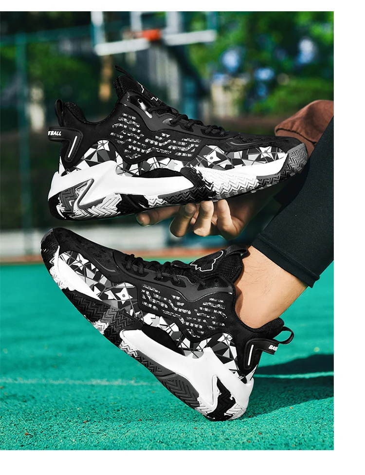 Extra Large High Quality Leather Sports Leisure Shoes Men Non slip Durable Basketball Shoes Fashionable Trendy Running Footwear插图19