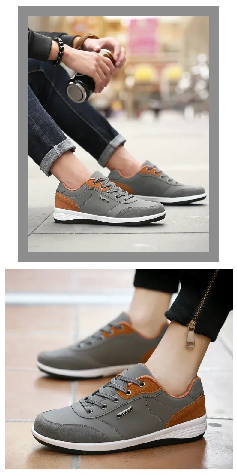 Leather Men Shoes Sneakers Trend Casual Shoe Comfortable Breathable Leisure Male Sneakers Non-slip Footwear Men Sports Shoes插图7