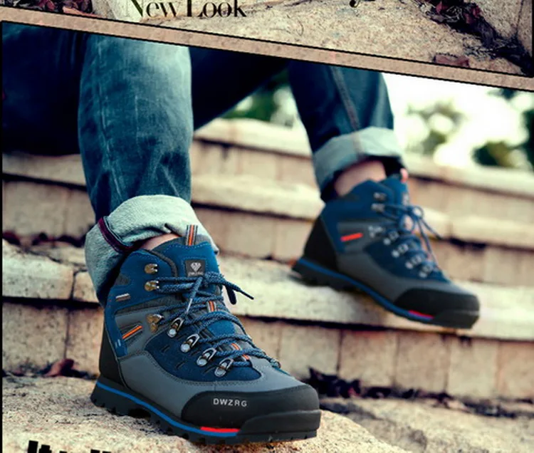 2023 Men Outdoor Ankle Boots Waterproof Sports Shoes Mountain Climbing Classic Footwear Leather Sneakers Hiking Boots Fashion插图11