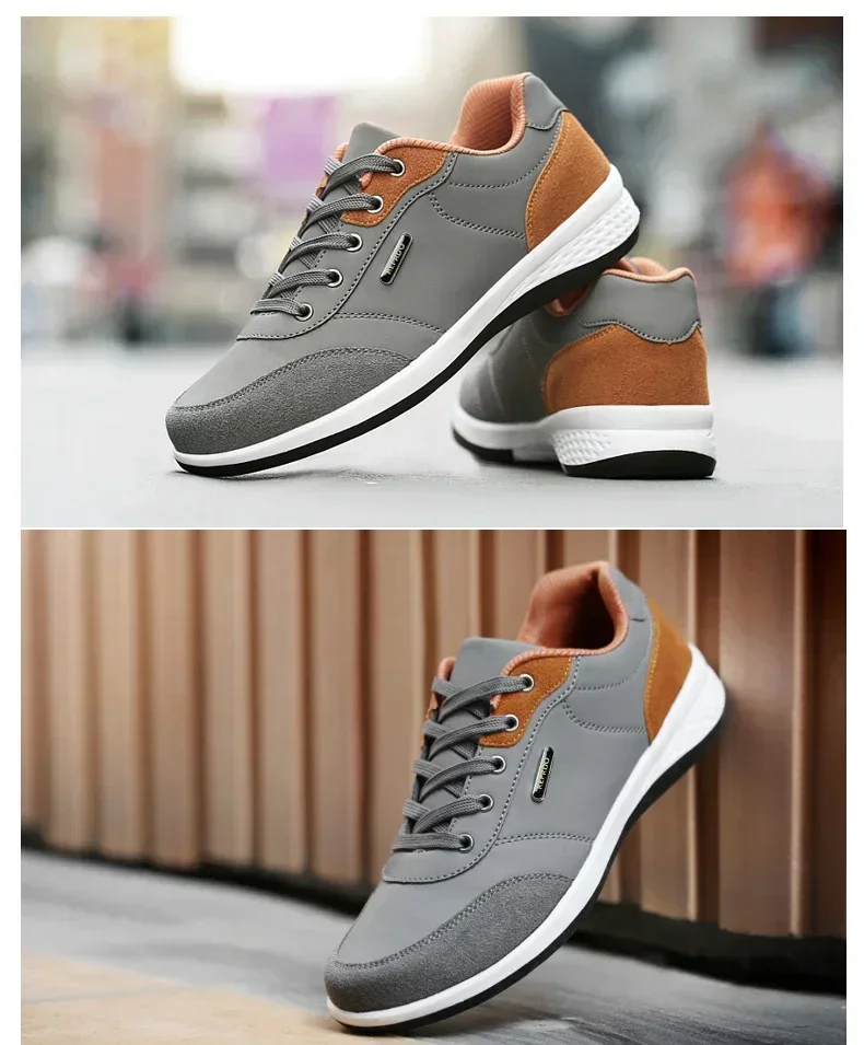 Leather Men Shoes Sneakers Trend Casual Shoe Comfortable Breathable Leisure Male Sneakers Non-slip Footwear Men Sports Shoes插图8