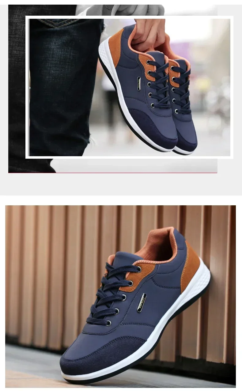 Leather Men Shoes Sneakers Trend Casual Shoe Comfortable Breathable Leisure Male Sneakers Non-slip Footwear Men Sports Shoes插图10