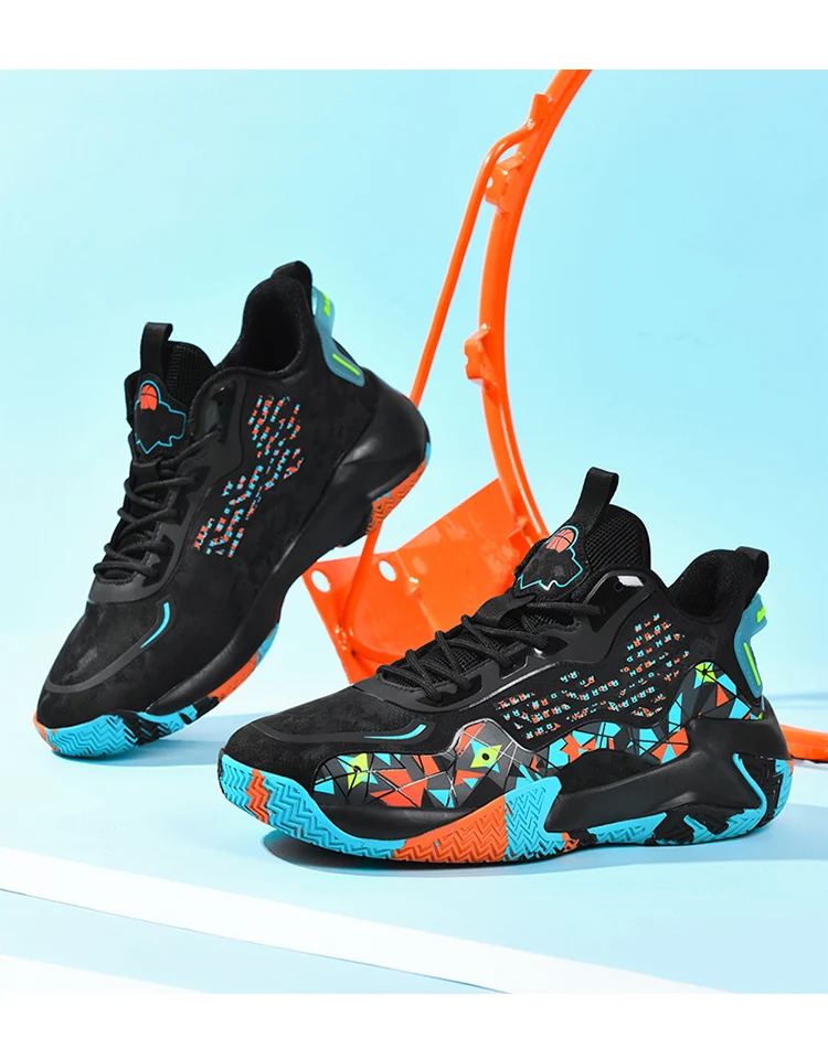 Extra Large High Quality Leather Sports Leisure Shoes Men Non slip Durable Basketball Shoes Fashionable Trendy Running Footwear插图6