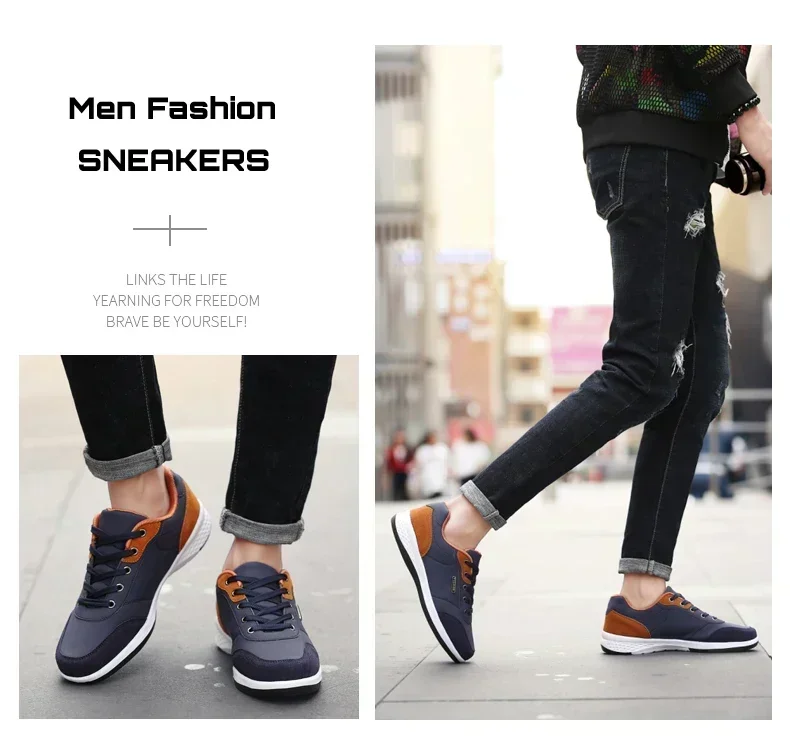 Leather Men Shoes Sneakers Trend Casual Shoe Comfortable Breathable Leisure Male Sneakers Non-slip Footwear Men Sports Shoes插图12