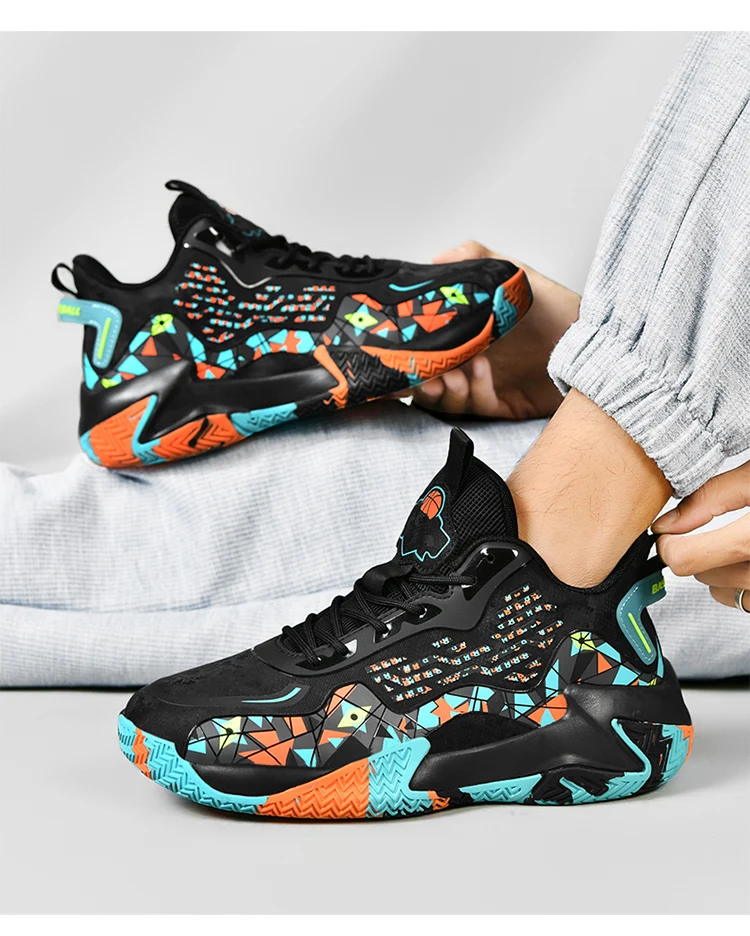 Extra Large High Quality Leather Sports Leisure Shoes Men Non slip Durable Basketball Shoes Fashionable Trendy Running Footwear插图16