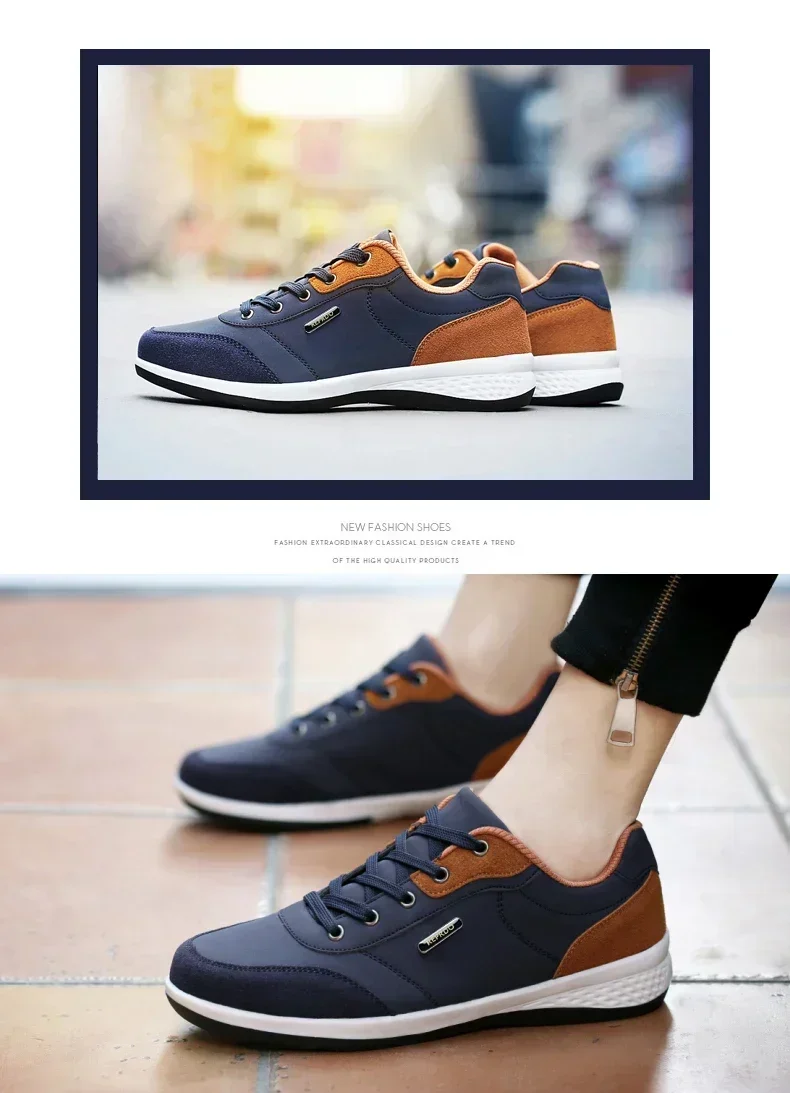 Leather Men Shoes Sneakers Trend Casual Shoe Comfortable Breathable Leisure Male Sneakers Non-slip Footwear Men Sports Shoes插图11