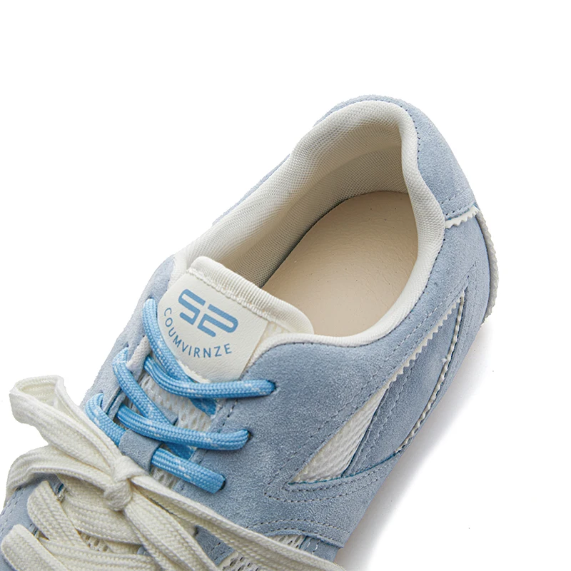 AUTUSPIN Women’s Flats Shoes Summer Fashion Bonded Leather Ladies Training Sports Sneakers Female Suede Leather Footwear Woman插图1