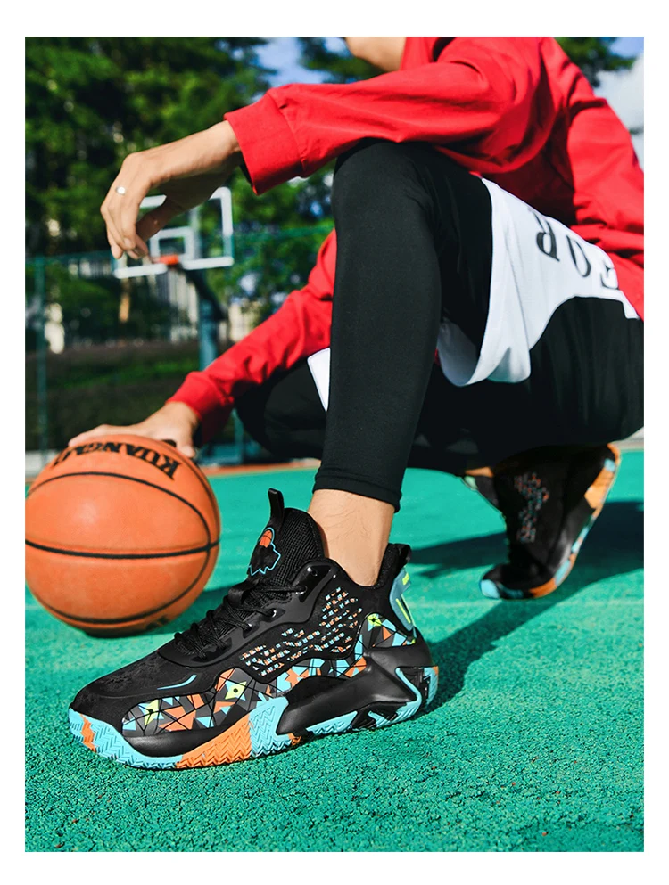 Extra Large High Quality Leather Sports Leisure Shoes Men Non slip Durable Basketball Shoes Fashionable Trendy Running Footwear插图14