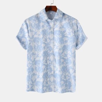 Men's Printed Short Sleeve Button-Up Shirt