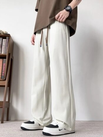Men's Plus Size Casual Wide Leg Drawstring Pants