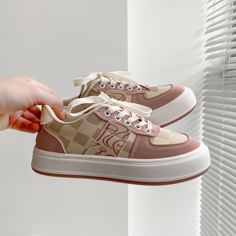 Retro Checkerboard High-top Platform Plaid Sneakers插图3