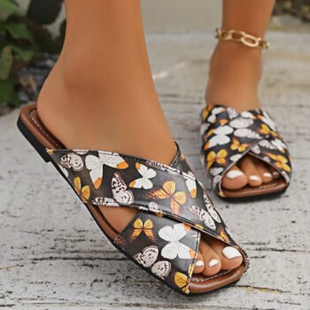 Peep Toe Flats Sandals