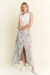 Floral Print Front Slit Denim Maxi Skirt Plus Size缩略图 c9e9e64519a94380aece693872a7282b-Max-Origin