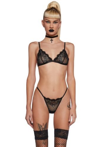 Heartless Lust Triangle Bra - Black (Fairfax)
