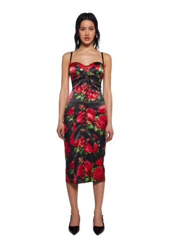 Romantic Getaway Midi Dress - Black (Fairfax)