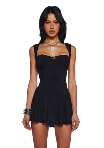 I Could Care Less Mini Dress - Black (Fairfax)