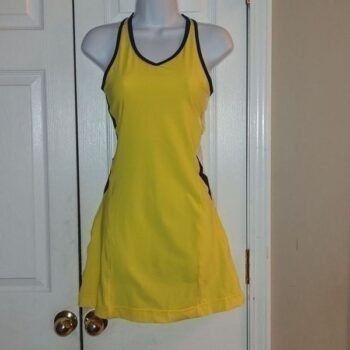 Fila Heritage Racerback tennis yellow navy Dress Sz XS NWT