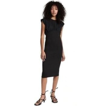 ATM Anthony Thomas Melillo Mixed Media Pima Cotton Black Dress Size M