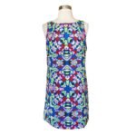 Mara Hoffman Blue Green Red Printed Sleeveless Keyhole Mini Dress - 8
