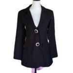 NWT Alex Vinash Pink and Black Bow Tie Blazer | Mini |Small