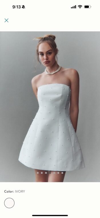 Sachin & Babi Alanna Strapless Pearl-Embellished Mini Dress