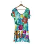 JAMS WORLD Hattie blue yellow floral bright coverup tropical beach mini dress缩略图 m36596866248_1