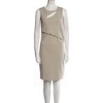 Authentic GUCCI Beige Cut Out Stretch Sleeveless Sheath Dress Size Large EUC