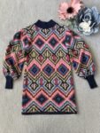 Farm Rio Rauti Wool Blend Sweater Dress Size Small Puff Sleeve Multicolor Small缩略图 m85574854574_1