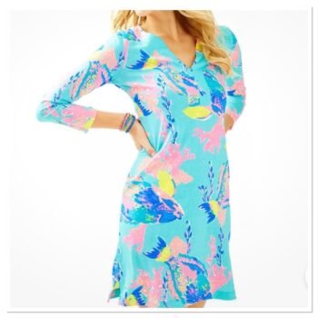 NWOT Lilly Pulitzer Riva Dress Shorely Blue Sandstorm