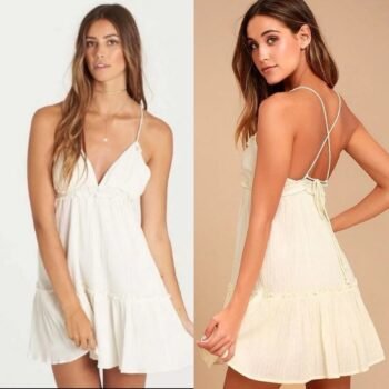 NWT 78 Billabong Summer Sunshine Baby Doll Strappy Dress White Free People