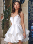 Boned Hand Made Floral Mini Ball Gown Prom Dress-White缩略图 PSBL0683_1_839bab4a-99f7-427b-9f4c-754c39e3b42e